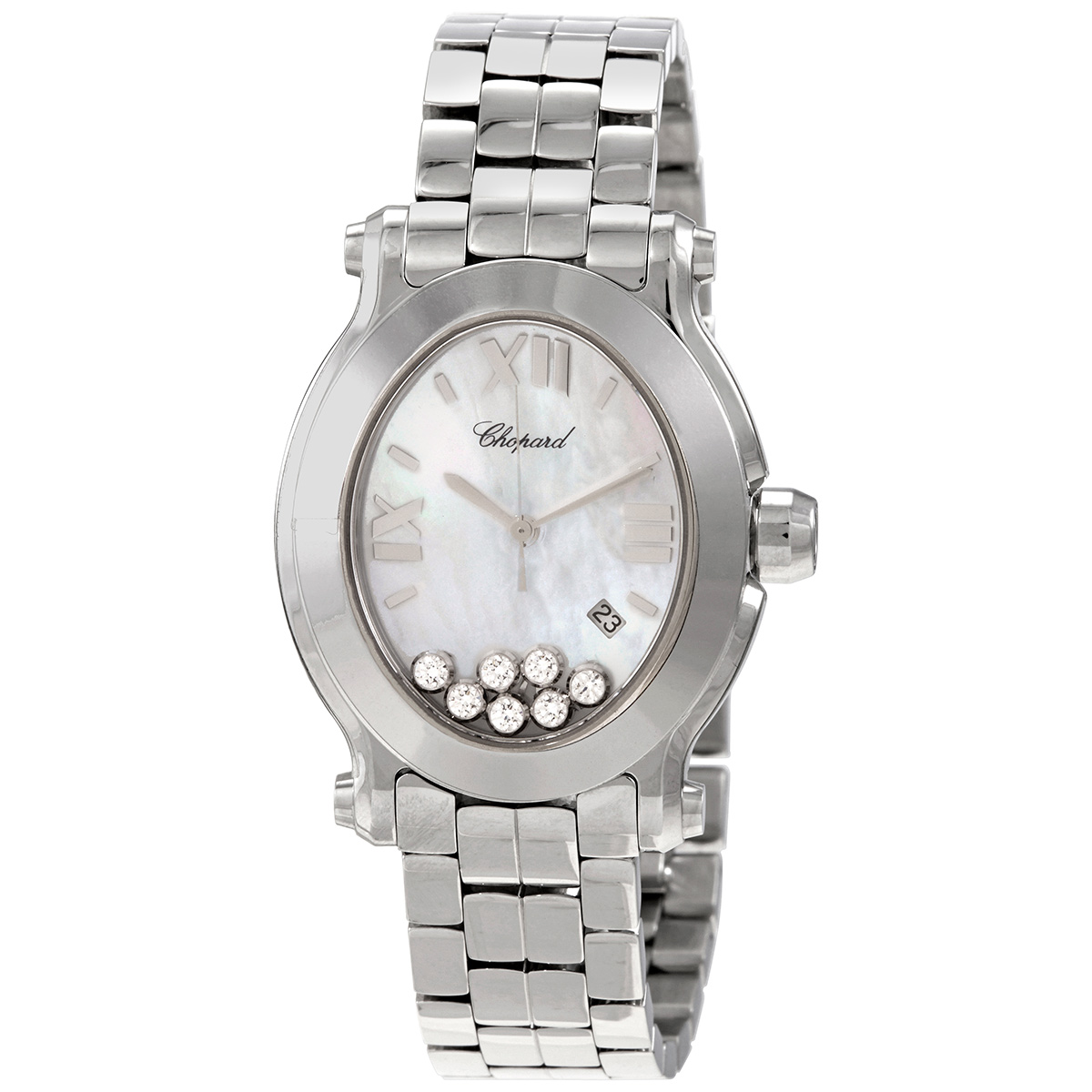 Chopard Happy Sport Quartz Mother of Pearl Dial Diamond Ladies Watch 278546-3006
