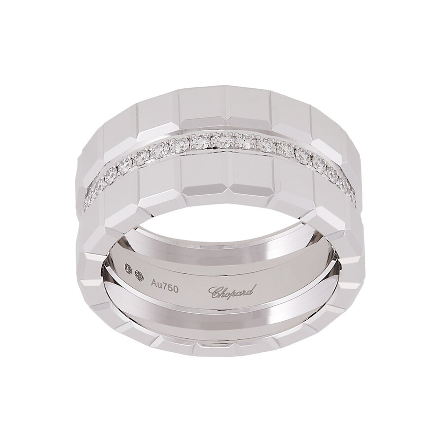 Chopard Ice Cube 18k White Gold Diamond Ring In Metallic