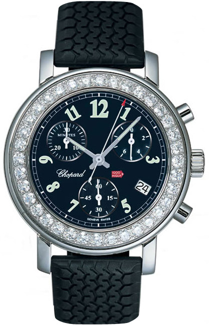 Chopard Mille Miglia Diamond 18kt White Gold Black Rubber Unisex Watch 13/8917-20