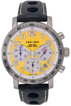 Chopard Mille Miglia Yellow Dial Black Leather Men's Watch 168915104
