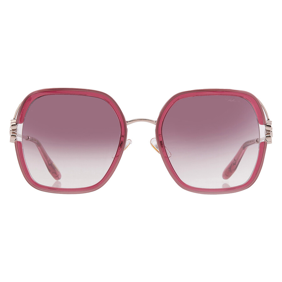 Chopard Red Gradient Square Ladies Sunglasses Schg32v 0afd 57 In Burgundy