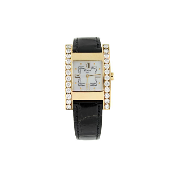 Chopard Your Hour White Dial Black Leather Ladies Watch 136845