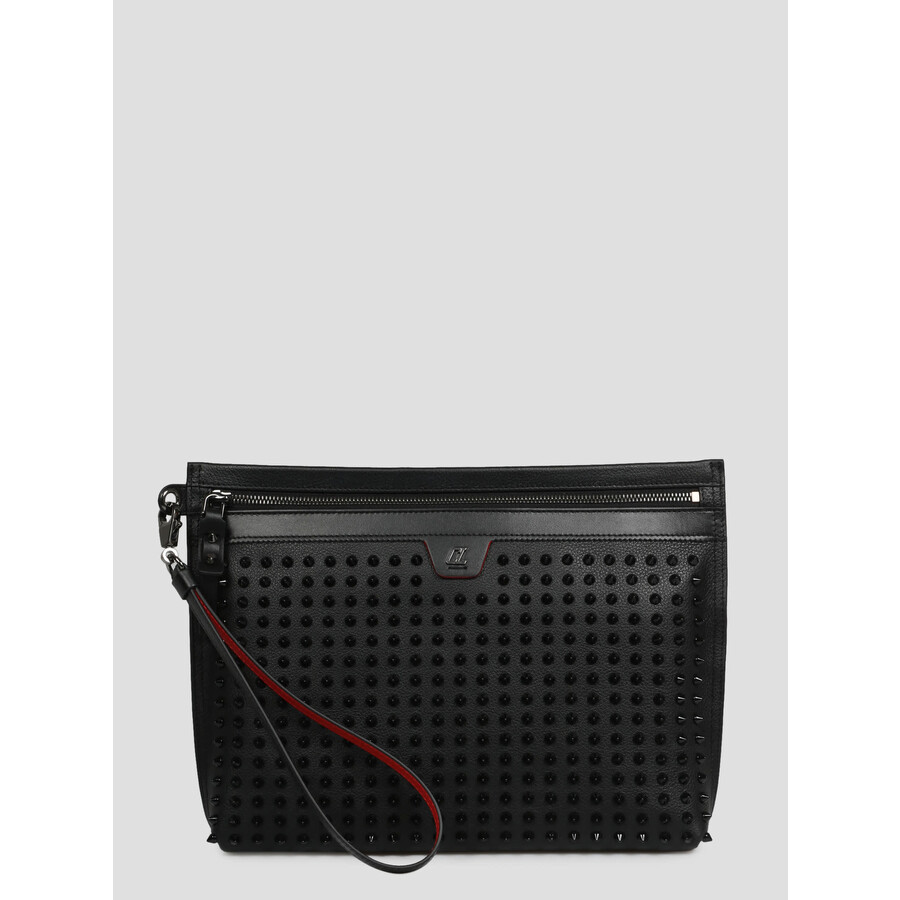 Christian Louboutin City Spike Clutch Bag In Black