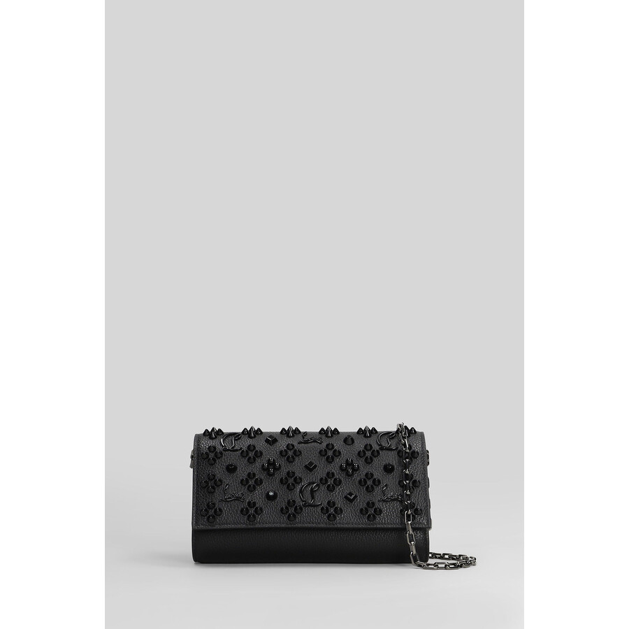 Christian Louboutin Paloma Wallet Shoulder Bag In Black Leather In Black