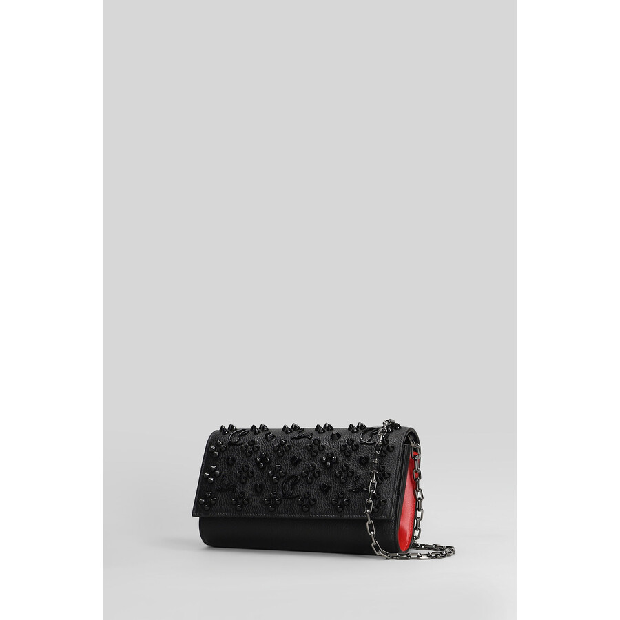 Christian Louboutin Paloma Wallet Shoulder Bag In Black Leather In Black