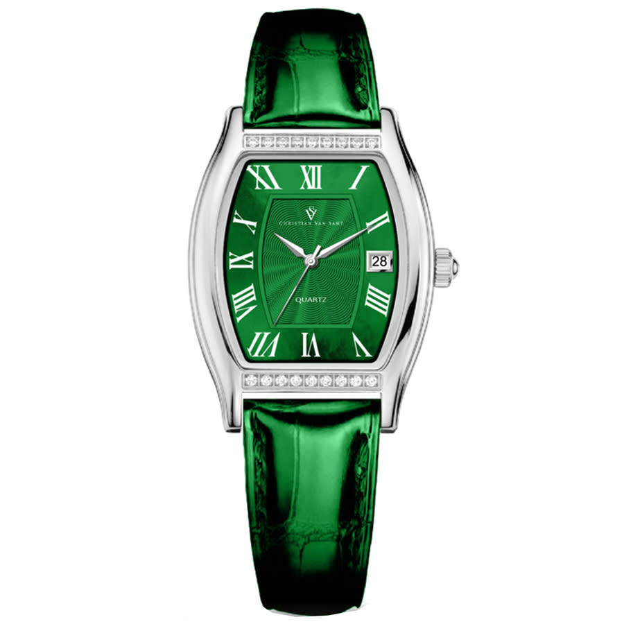 Christian Van Sant Gemma Quartz Green Dial Ladies Watch Cv2443 In Green