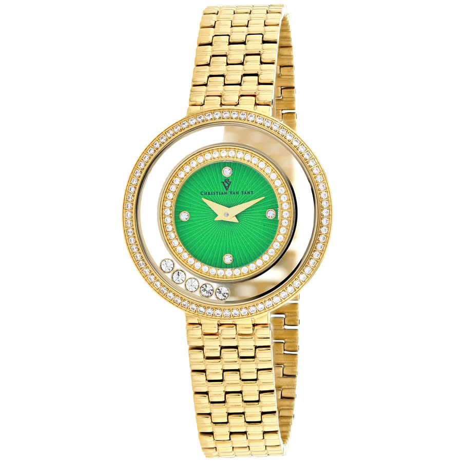 Christian Van Sant Gracieuse Quartz Green Dial Ladies Watch CV4834