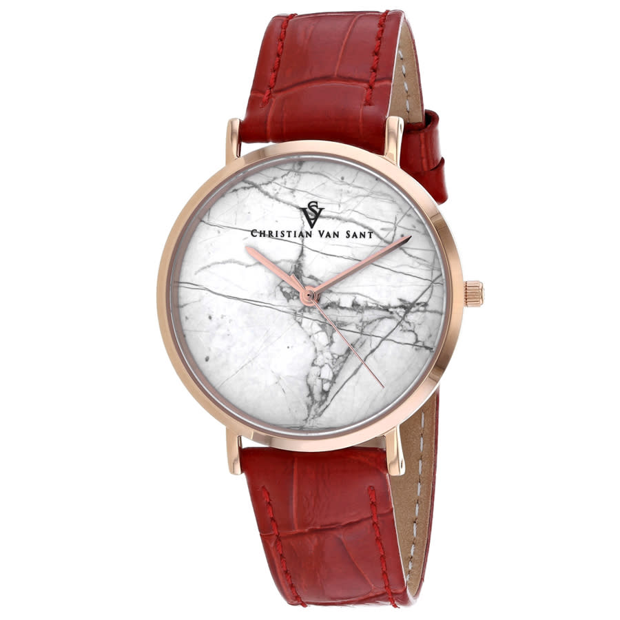 Christian Van Sant Lotus Quartz White Dial Ladies Watch CV0422