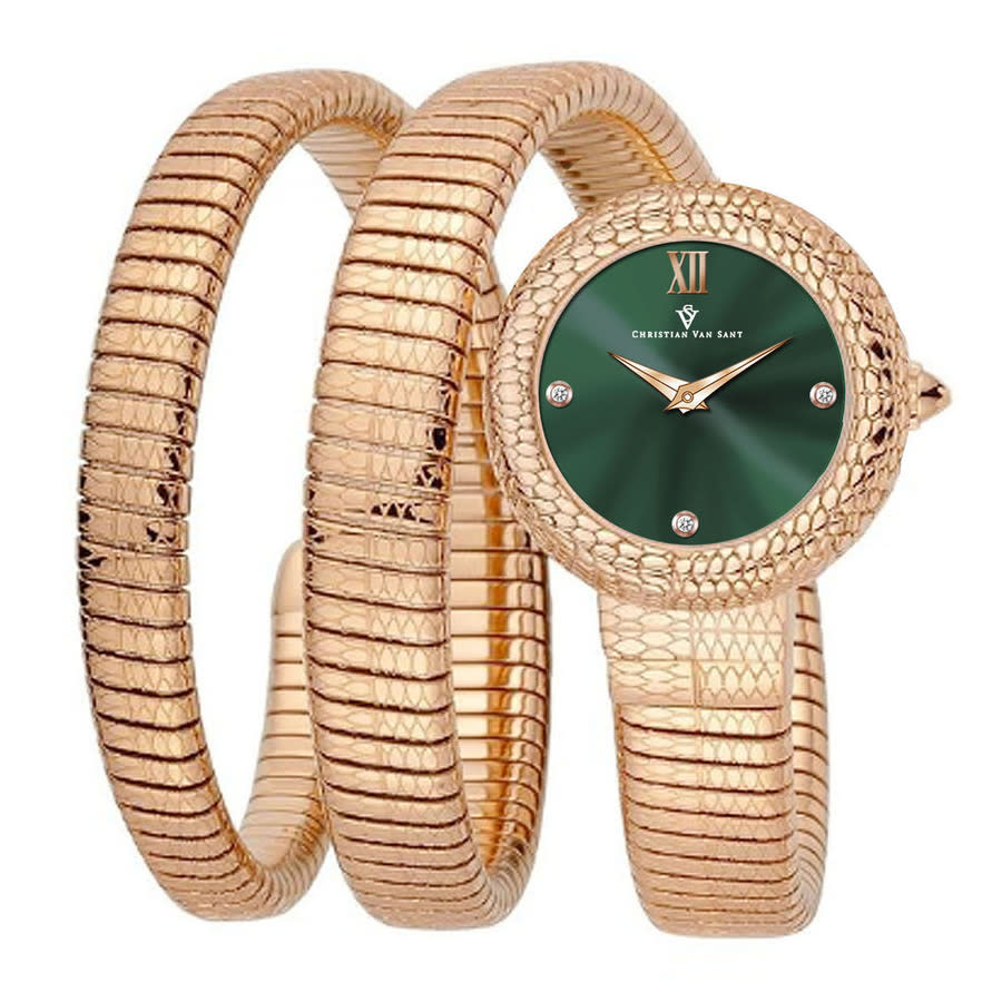 Christian Van Sant Naga Quartz Green Dial Ladies Watch CV0895