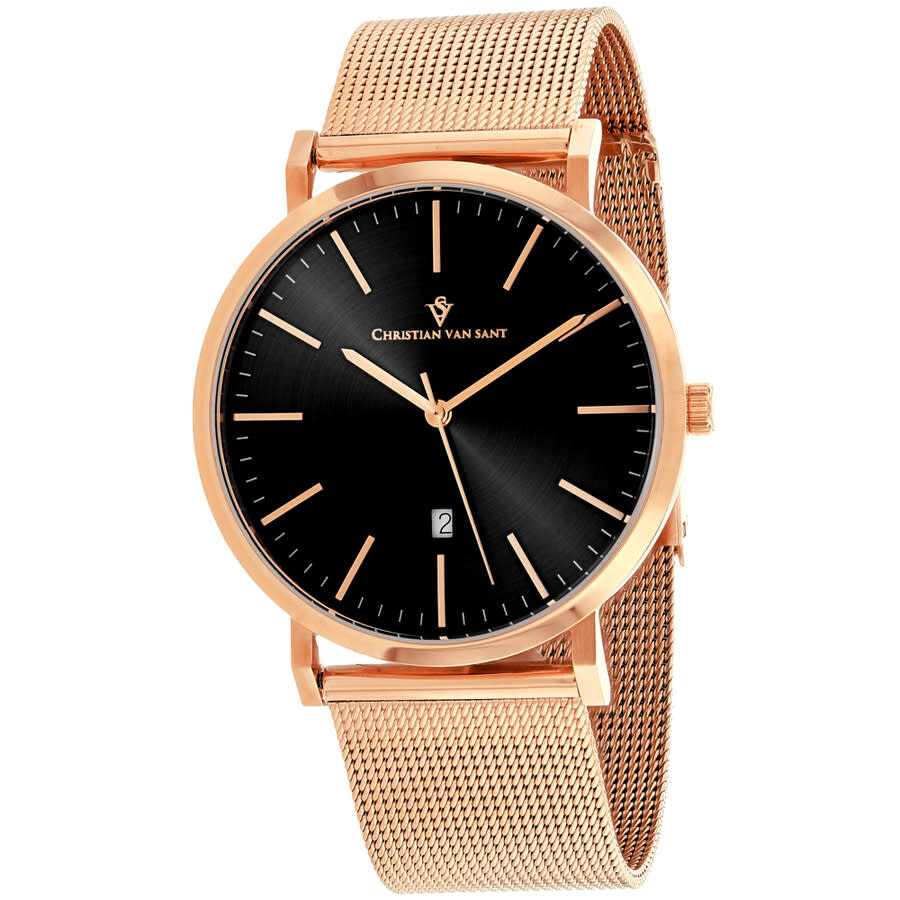 Christian Van Sant Paradigm Black Dial Men's Watch Cv4321 In Black / Gold Tone / Rose / Rose Gold Tone