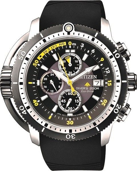 Citizen Aqualand Chronograph Black Dial Watch BJ2127-16E