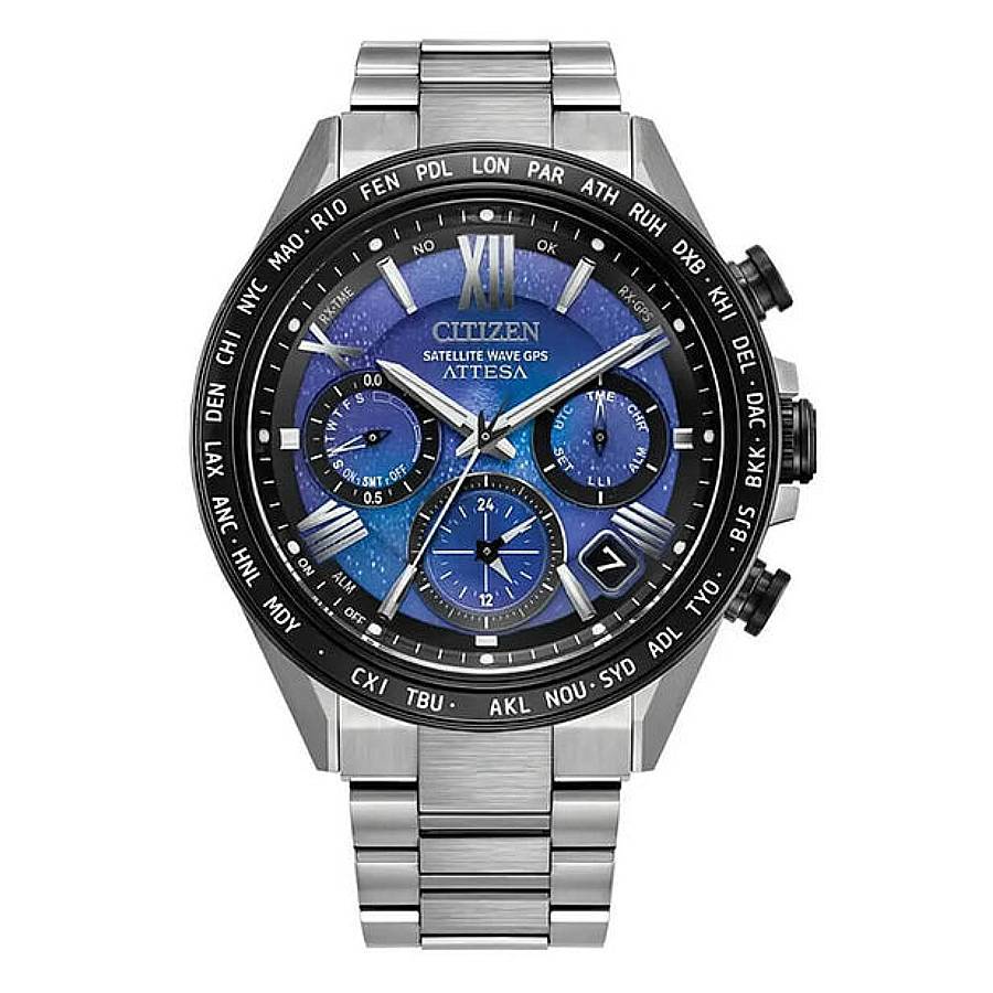 Citizen Attesa Perpetual Alarm World Time Blue Dial Men's Watch CC4075-50L
