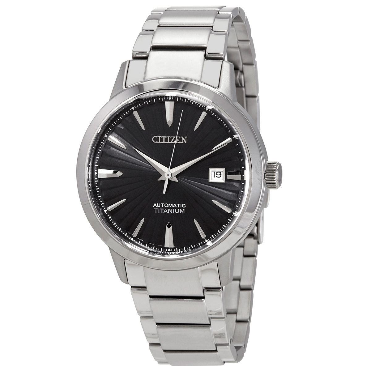 Citizen Automatic Black Dial Titanium Men's Watch NJ2180-89H