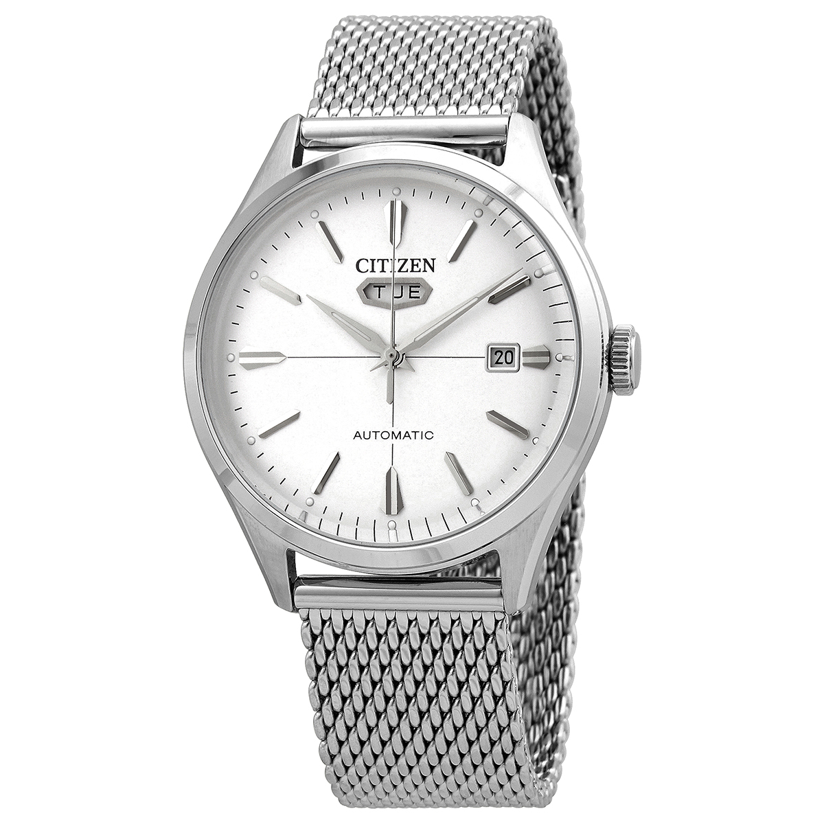 Citizen Automatic Silver Dial Stainless Steel Mesh Men's Watch NH8390-89A