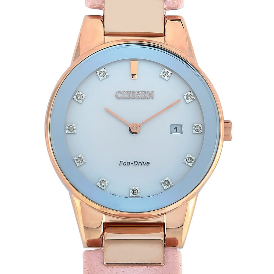 Citizen Axiom Quartz White Dial Ladies Watch GA1058-08A