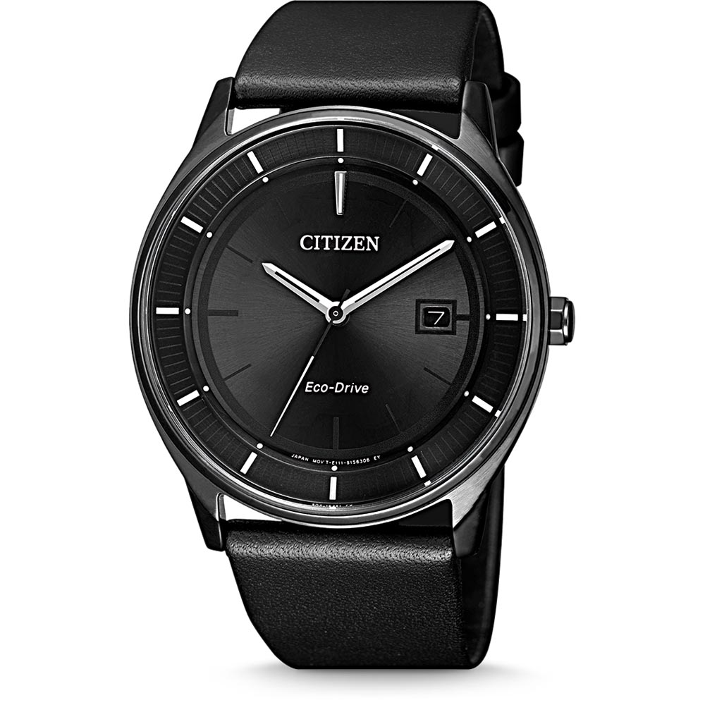 Citizen Black Dial Black Leather Men's Watch BM7405-19E