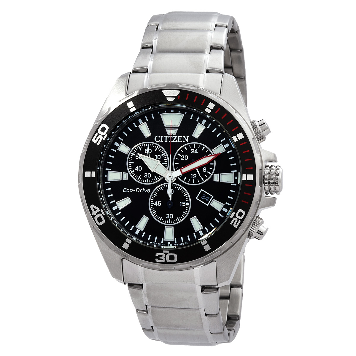 Citizen Brycen Chronograph Eco-Drive Black Dial Men's Watch AT2438-53E