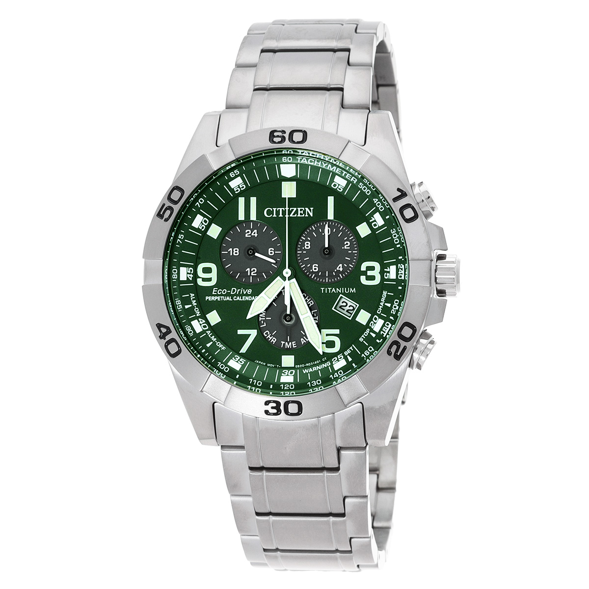 Citizen Brycen Chronograph Eco-Drive Green Dial Men's Watch BL5550-50X