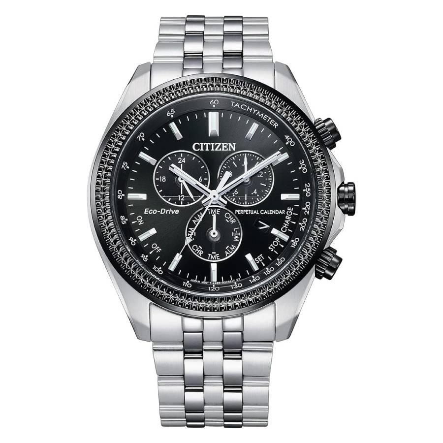 Citizen Brycen Perpetual Alarm Chronograph Black Dial Men's Watch BL5566-50E