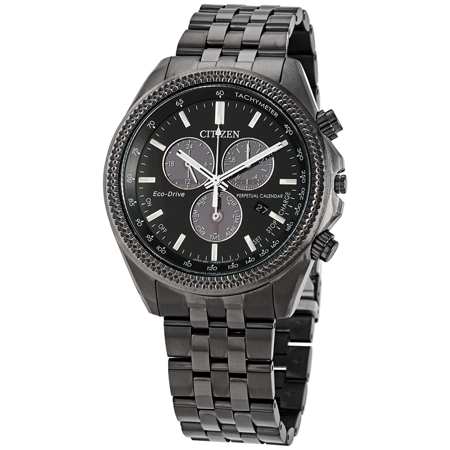 Citizen Brycen Perpetual Chronograph Black Dial Men's Watch BL5567-57E