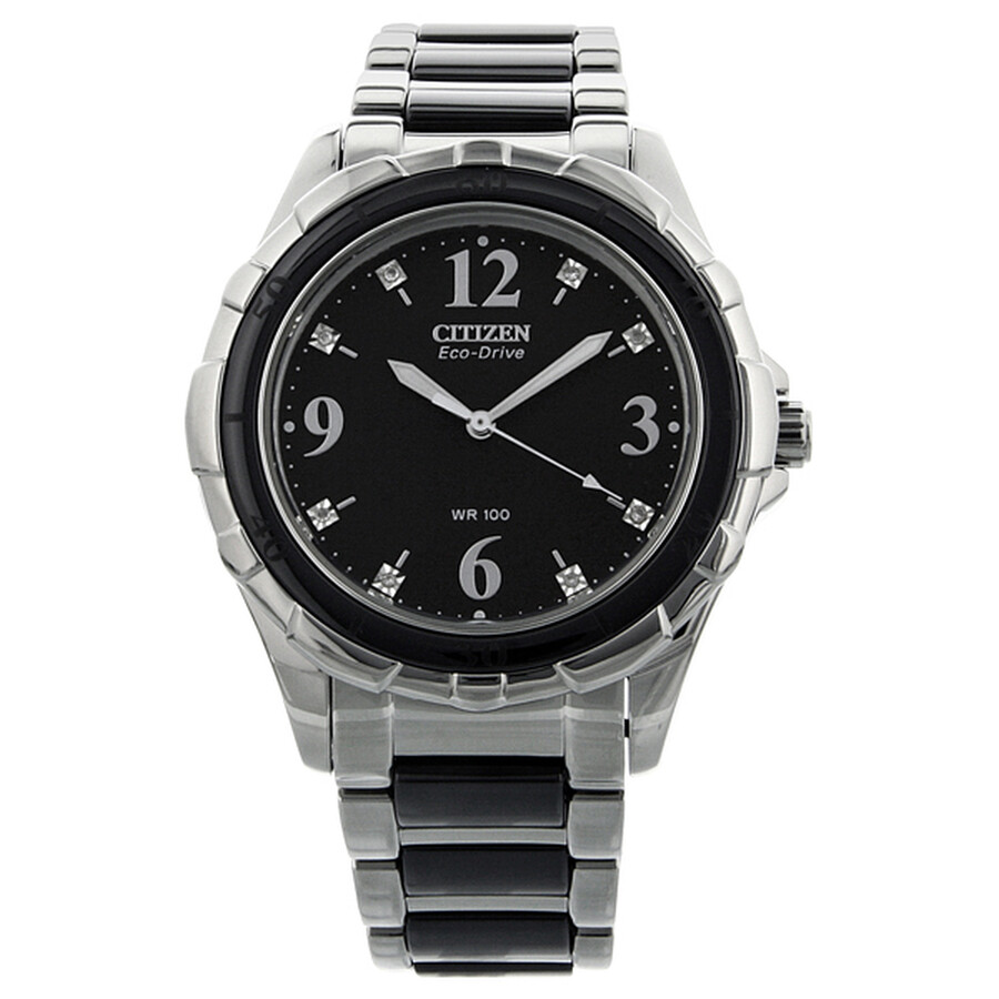 Citizen Ceramic EcoDrive Diamond Black Dial Steel Black Ceramic