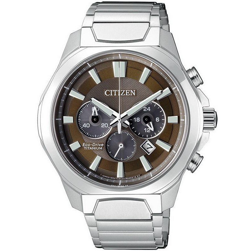 Citizen Chronograph Brown Dial Titanium Men's Watch CA4320-51W