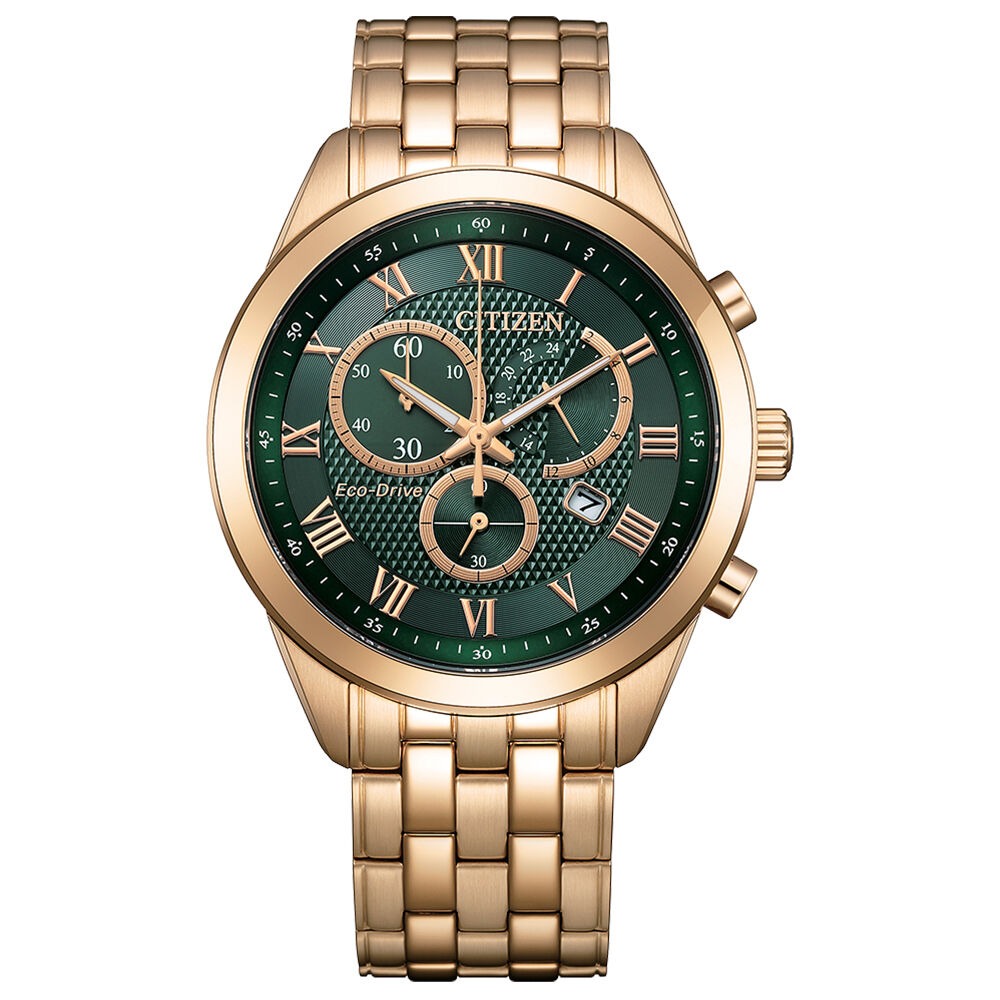 Citizen Chronograph Green Dial Men's Watch AT2603-59X