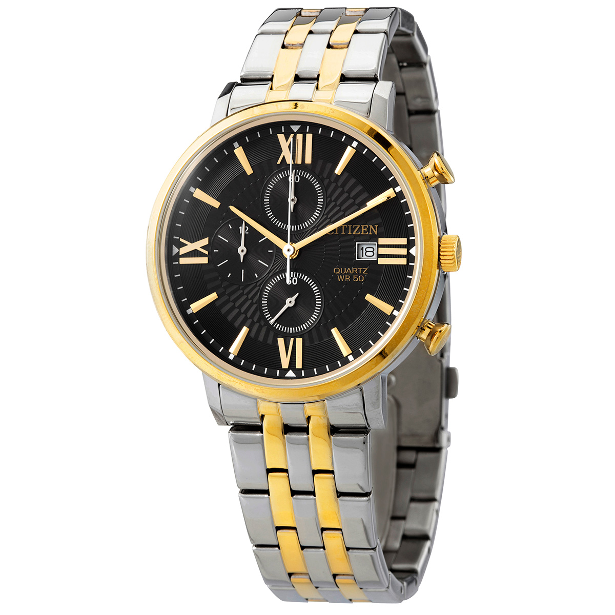Citizen Chronograph Quartz Black Dial Two-tone Men's Watch AN3616-75E