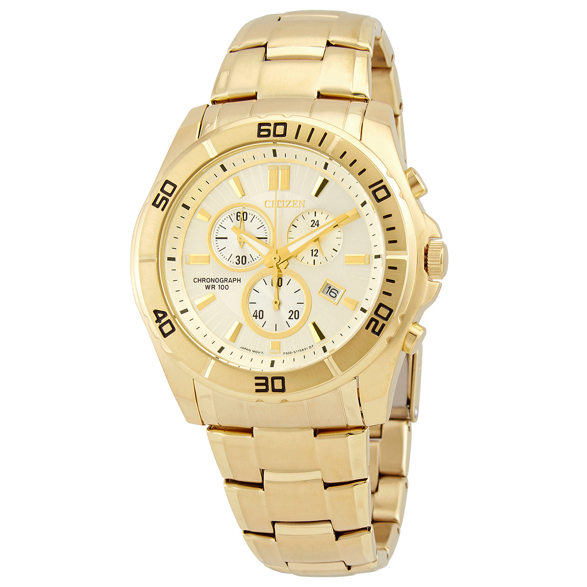 Citizen Chronograph Quartz Gold Dial Men's Watch AN7102-54P