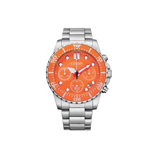 Citizen Chronograph Quartz Orange Dial Men's Watch AI5008-82X