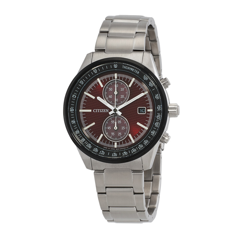 Citizen Chronograph Quartz Red Dial Men's Watch CA7034-96W