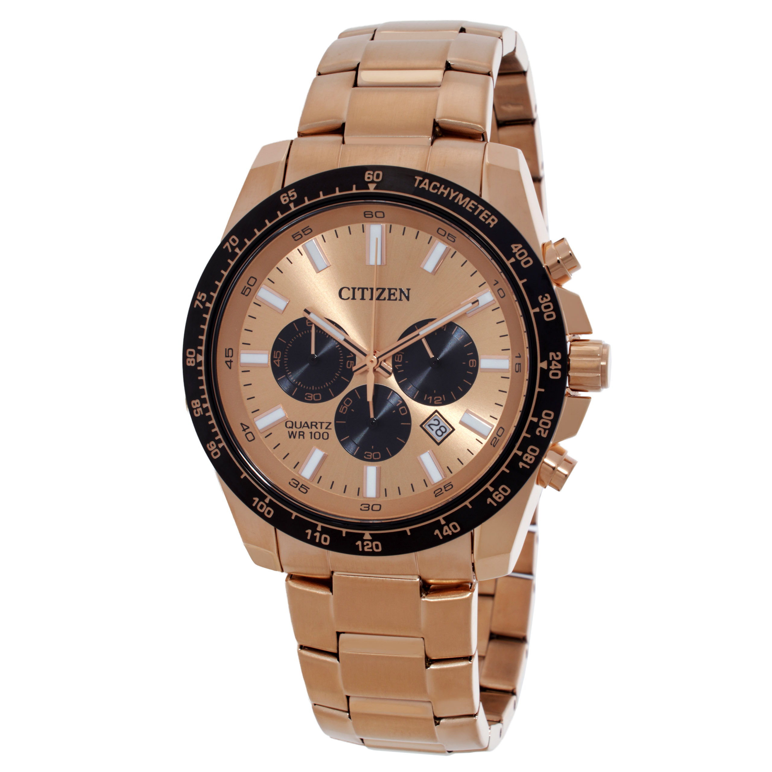 Citizen Chronograph Quartz Rose Gold Dial Men's Watch AN8236-52P