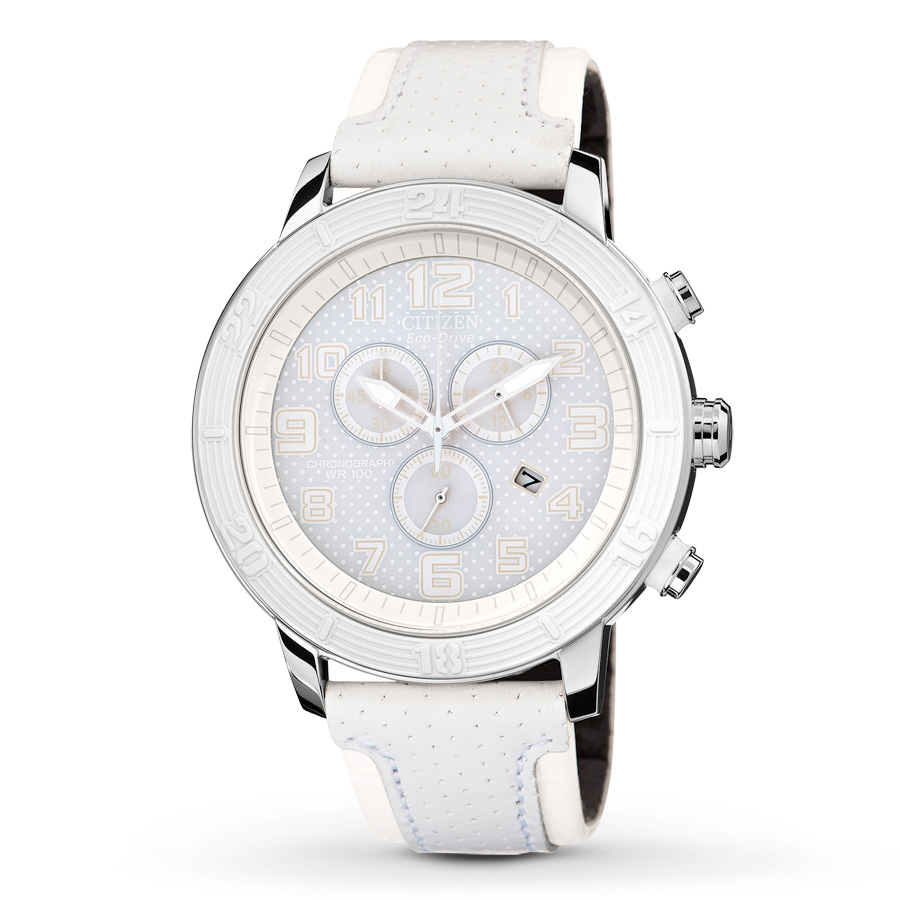 Citizen Eco-Drive Chronograph White Dial Men's Watch AT2200-04A