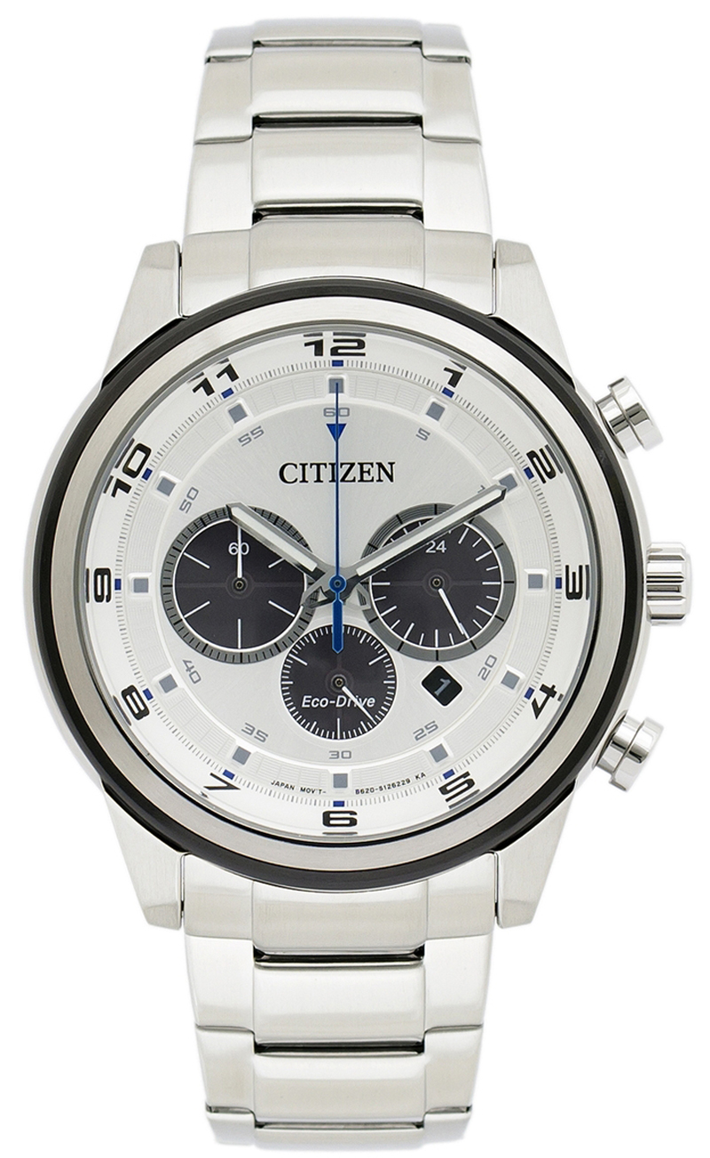 Citizen Chronograph White Dial Stainless Steel Men's Watch CA4034-50A