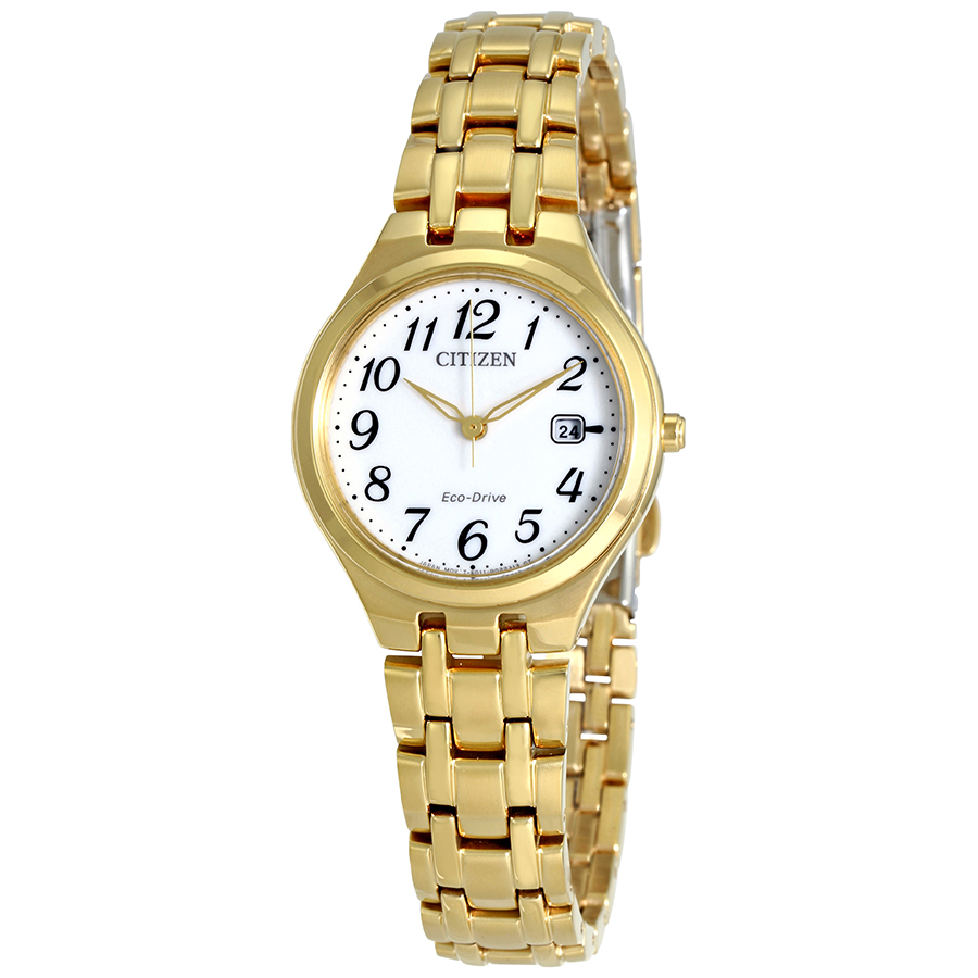 Citizen Corso White Dial Yellow Gold-tone Ladies Watch EW2482-53A