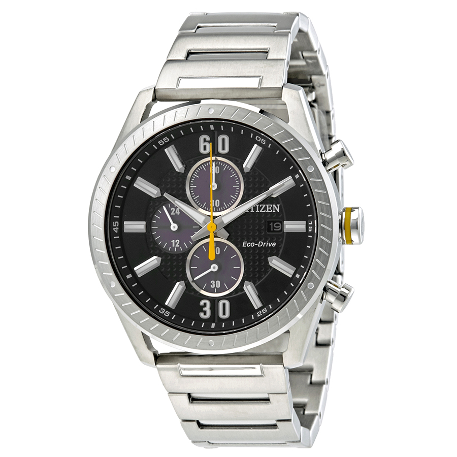 Citizen CTO Black Dial Men's Chronograph Eco-Drive Watch CA0660-54E