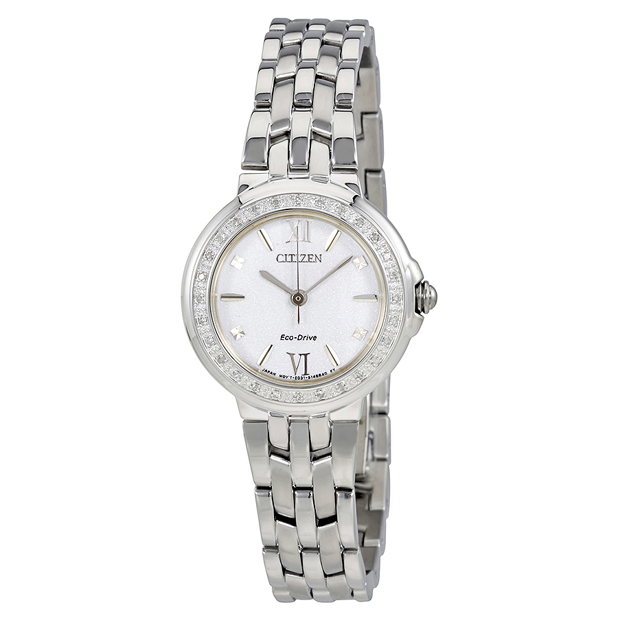 Citizen Diamond White Dial Ladies Watch EM0440-57A