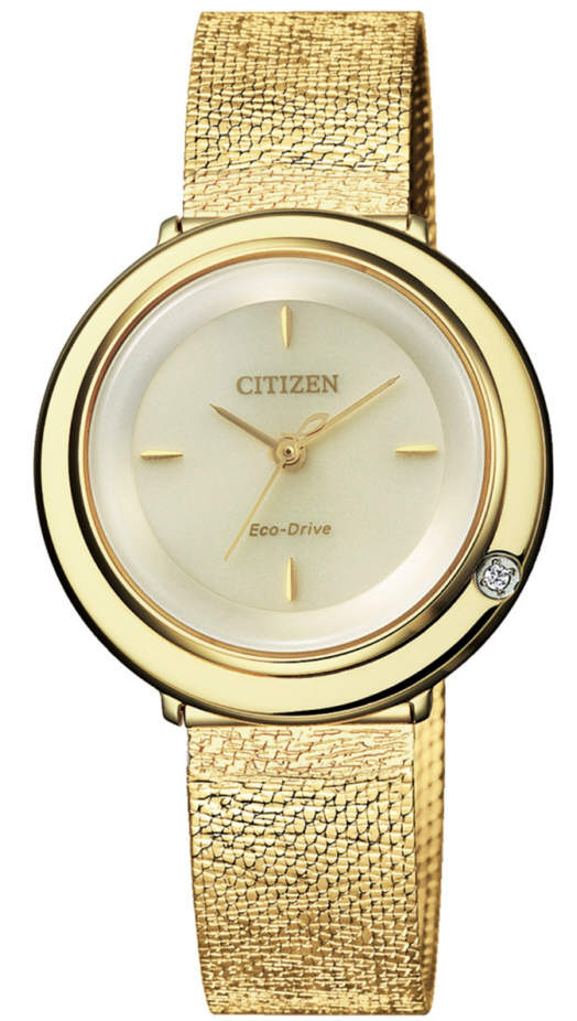 Citizen Diamond Champagne Dial Ladies Watch EM0642-87P