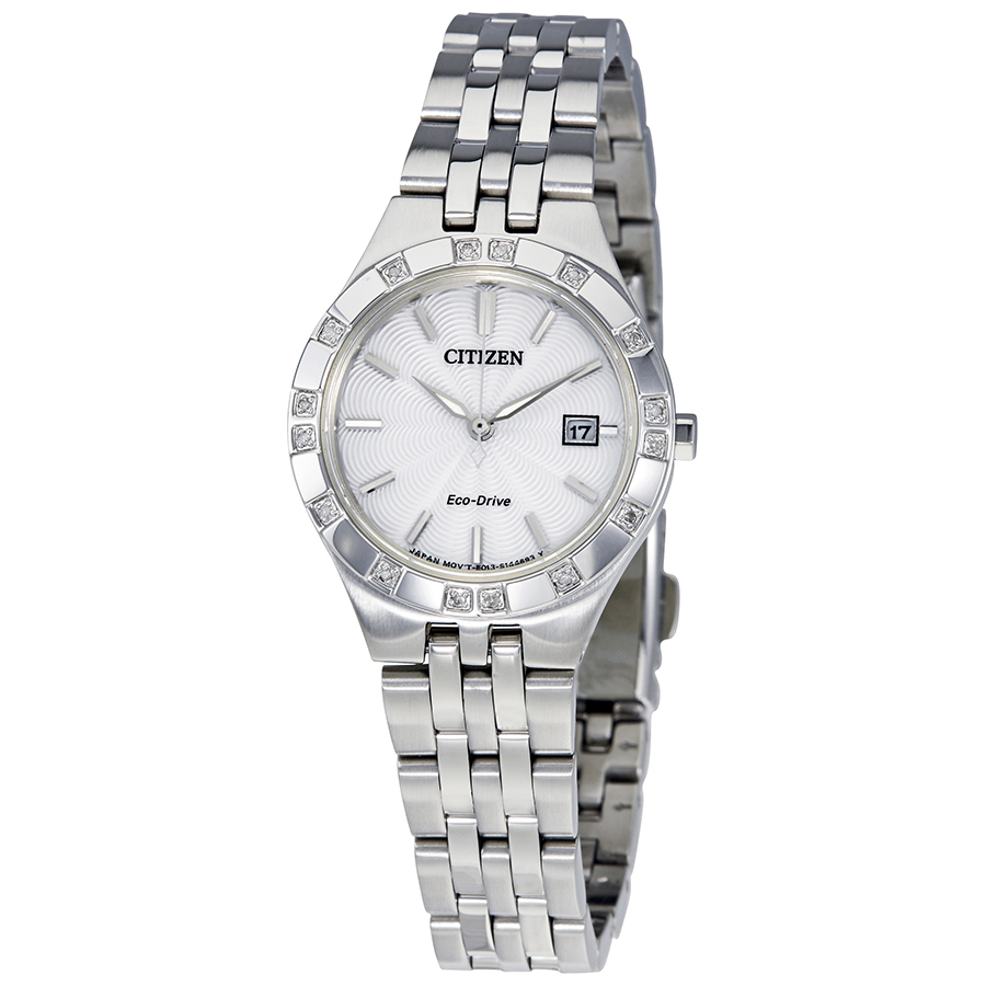 Citizen Diamond Silver-tone Stainless Steel Ladies Watch EW2330-51A