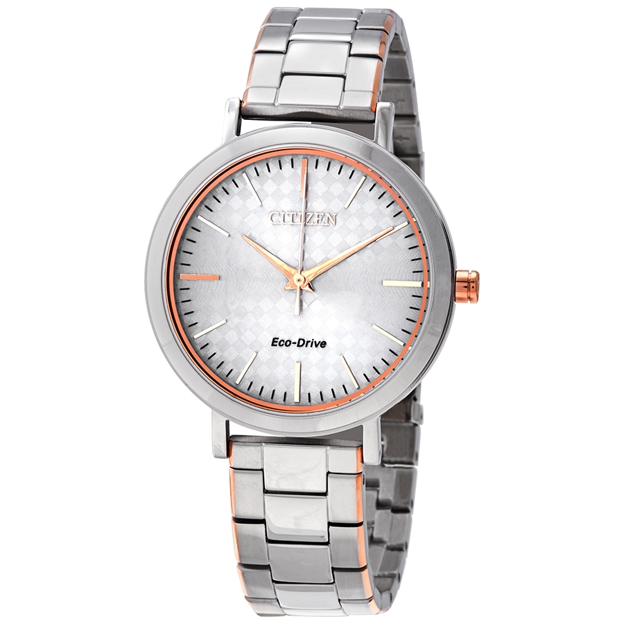 Citizen Eco-Drive Silver Dial Two-tone Ladies Watch EM0766-50A