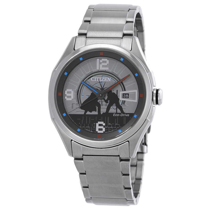 わぁ Citizen Duel Star Wars Eco-Drive Black Dial Men's Watch AW1140-51W