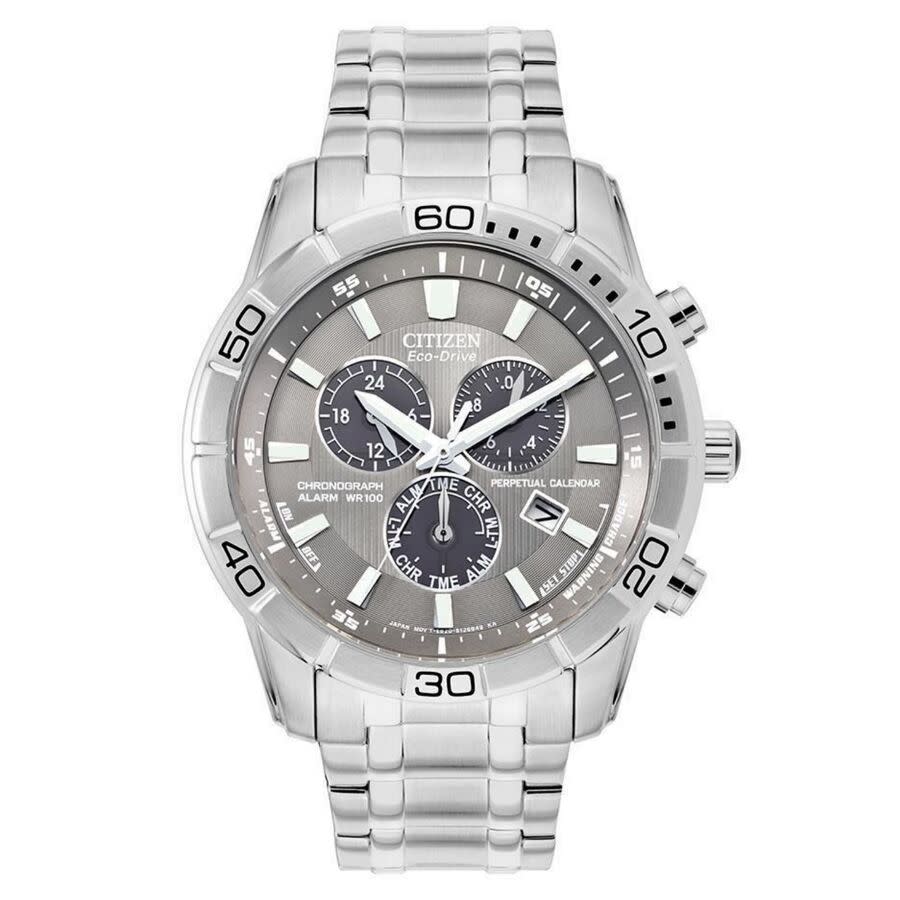 Citizen Eco Drive Perpetual Chronograph Quartz Grey Dial Men's Watch BL5450-54H