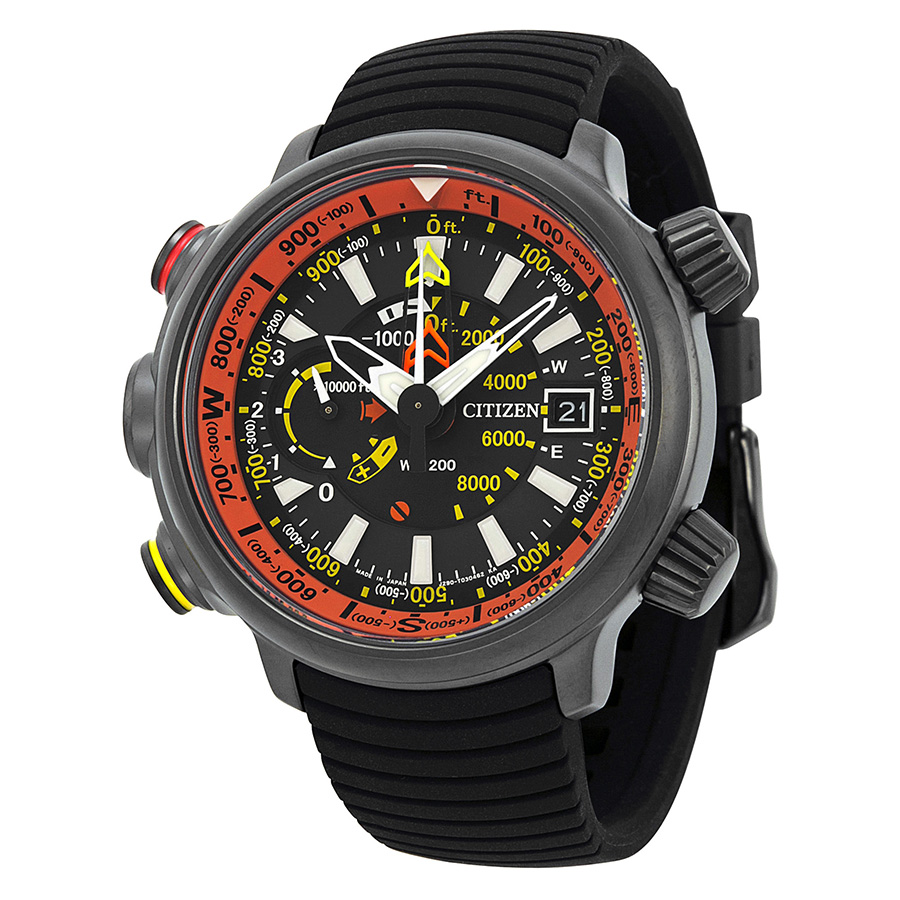 Citizen Eco Drive Promaster Black Dial Black Rubber Watch BN5035-02F