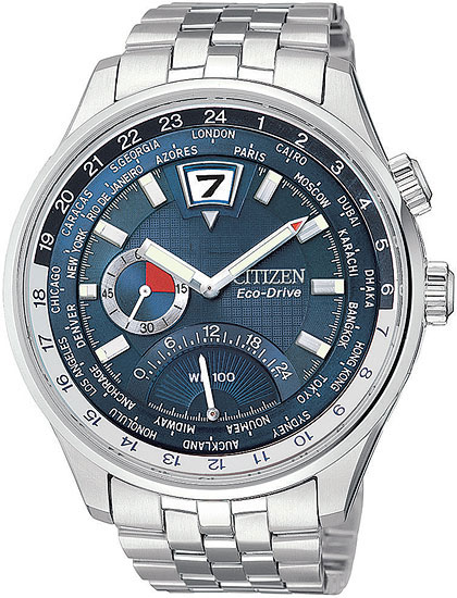 Citizen Eco-Drive 180 Steel Blue World Time Men's Watch BR0011-53L