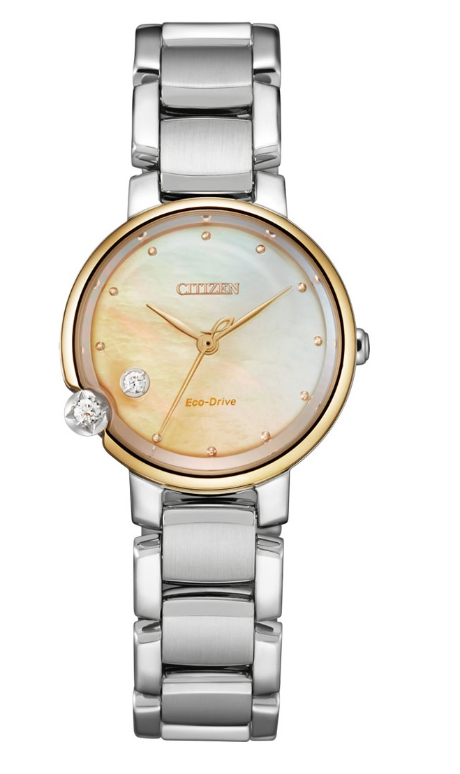 Citizen Eco-Drive Beige Mother of Pearl Dial Two-tone Ladies Watch EW5586-86Y