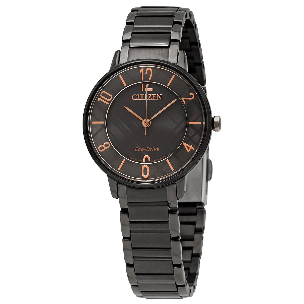 Citizen Eco-Drive Black Dial Black-plated Ladies Watch EM0528-82H