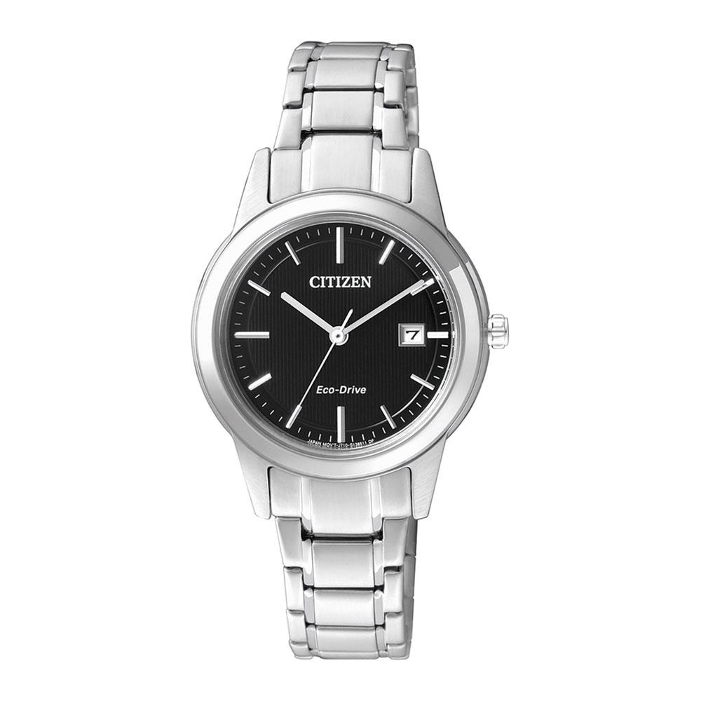 Citizen Eco-Drive Black Dial Stainless Steel Ladies Watch FE1081-59E