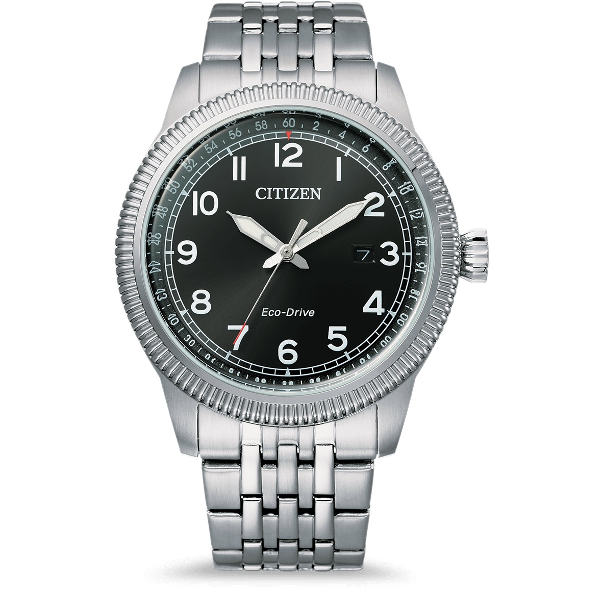 Citizen Eco-Drive Black Dial Stainless Steel Men's Watch BM7480-81E