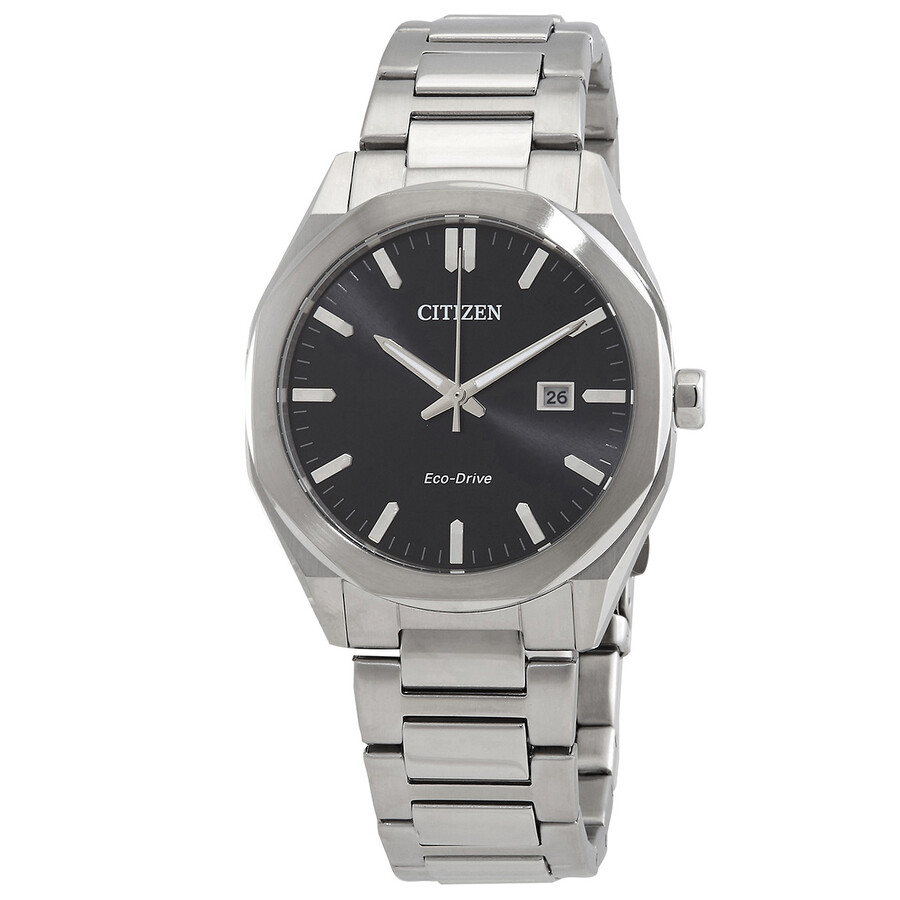 ★レア逆輸入★Citizen Eco Drive Black Dial Mens Watch citizen-automatic-black-dial-