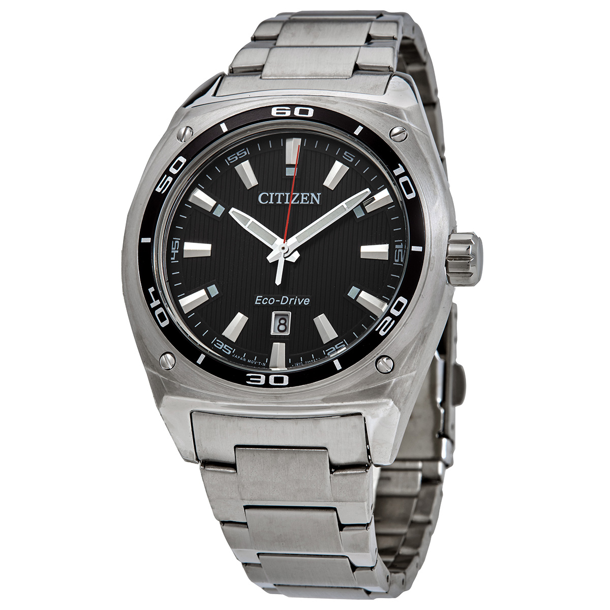 Citizen Eco-Drive Black Dial Stainless Steel Men's Watch AW1040-56E